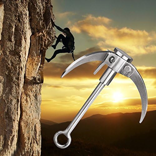 Grappling Hook, Handmade 3-Claw Stainless Steel Bearing 350kg Outdoor Climbing Claw Ninja Claw for Survival Tool &amp; Pulling Down &amp; Tree Limb