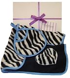 Blue Zebra Small Bib Blanky Gift Box