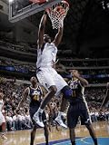 Utah Jazz v Dallas Mavericks: Brendan Haywood and Earl Watson Photographic Poster Print by Glenn James, 24x32