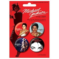 Michael Jackson Button Set 1958-2009 (red) - 4er Set