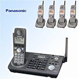 Panasonic KX-TG6700B 5.8 Ghz Cordless Phone Two-line Expandable Phone System + 4 Additional Handsets