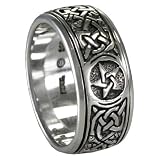 Silver Celtic Knot Pentacle Spinner Worry Ring for men or women (sz 4-15)