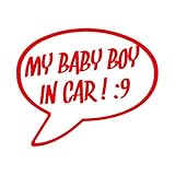 My baby boy in car カッティングステッカー レッド 赤