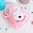 [Sugar Rabbit - Pink] Throw Blanket Pillow Cushion / Travel Pillow Blanket (25.2 by 37 inches)