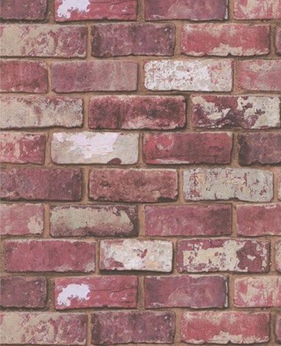 Designer Wayne Hemingway Red Brick Print Wallpaper