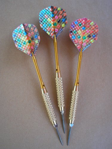 3 Stück Soft-Dartpfeile mit abschraubbarer Metallspitze Goldpfeil 20 g. die bunten Bälle