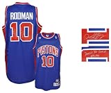 Dennis Rodman Autographed Jersey - Detroit Pistons, Blue, Adidas, "BACK TO BACK 89/90" Inscription - Autographed NBA Jerseys