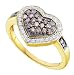 10K Yellow Gold .51CT Brilliant Diamond Heart Ring-Featuring Chocolate Diamonds