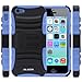 iPhone 5C Case, i-Blason Apple iPhone 5C Prime Series Dual Layer Holster Case with Kick Stand and Locking Belt Swivel Clip for iPHone 5C (Blue)