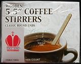 5 1/2 Inch Round Wooden Stirrer 1000Ct.
