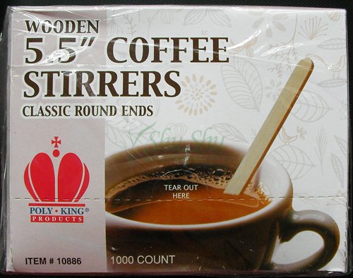 5 1/2 Inch Round Wooden Stirrer 1000Ct.