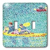 CherylsArt Scenery - Kayak Scene in Pointillism - Light Switch Covers - double toggle switch
