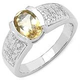  1.20 Carat Genuine Citrine Sterling Silver Ring
