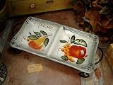 2 Sectional dish Tuscany design with stand - D`Lusso Collections (Set of 12)