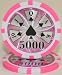 25 $5,000 Hi Roller 14 Gram Laser Graphic Poker Chips