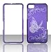 2DButterfly on Purple Blackberry Z10, BB 10 Z 10 Case Cover Hard Phone Case Snap-on Cover Rubberized Touch Protector Cases