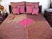 7P PINK DESIGNER INDIA SARI BEDDING BEDSPREAD DUVET