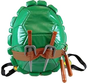 Teenage Mutant Ninja Turtle TMNT Shell Backpack with Toy Weapons and Masks Bag