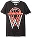 adidas Big Boys' Short Sleeve Tee , Black/Light Scarlet, Medium/10-12