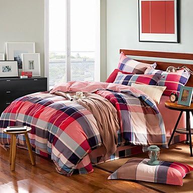 Quilt cover 100% Cotton 4PC Well Designed Fashion Duvet Cover Sets, Queen/King Size , queen