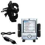 Gomadic for the PalmOne palm Tungsten T2 - PalmOne Tungsten T2 Auto Vent Holder with Car Charger - Uses Gomadic TipExchange