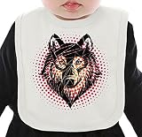 Graphic Wolf Head ネクタイを有する有機ビブ Medium
