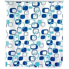 WENKO 19180100 Duschvorhang Geometrix - hochwertiges Textilgewebe, 240 x 180 cm