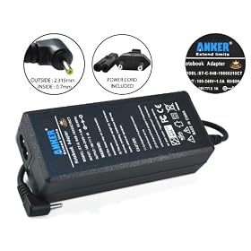Anker® CE FCC Golden Laptop AC Adaptateur Secteur Chargeur avec Cordon d'alimentation pour Asus Eee PC Netbook 1001HA 1001P 1001PQ 1001PQD 1001PX 1001PXD 1005HA 1005HA-A 1005HAB 1005HAG 1005HA-H 1005HA-M 1005HA-V 1005HE 1005HR 1005P 1005PE 1005PEB 1005PEG 1008P 1008HA ; Convient ADP-40PH ADP-40PH AB[19V 2.1A 40W 2.315*0.7mm][Garantie 18 Mois]