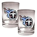 NIB Tennessee Titans NFL 2pc Rocks Glass Cup Set