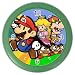 Color Wall Clock of Super Mario Bros. Paper Mario with Princess Peach and Bowser