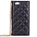 True Color Wallet Case Compatible with iPhone 6s Wallet Case - Premium Quilted Purse Style Cross Body Wallet Case Cover Clutch - Black