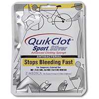 Quikclot Sport Silver Brand Hemostatic Agent, one 1.75 oz. 5x5 inch mesh bag, Package