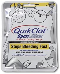 Quikclot Sport Silver Brand Hemostatic Agent, one 1.75 oz. (50 G) 5x5 inch mesh bag, Package