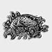 Silver Star VINTAGE FINISH KOI Belt Buckle
