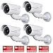 VideoSecu 4 Pack Dummy Bullet Security Cameras Fake CCTV Surveillance Imitation IR Infrared LEDs with Flashing Light DMYIRV2 MDC