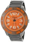 Breda Men's 8206-orange Travis Orange Sleek Gun Metal Band Athletic Bezel and Dial Watch