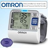 Omron BP652 Intellisense Heart Guide Technology 2 Users Blood Pressure Level Indicator Monitor Bundle