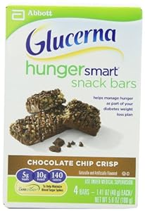 Glucerna Hunger Smart Crisp Snack Bar, Chocolate Chip, 4 Bars