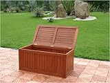 Eucalyptus Outdoor Storage Box (Natural Wood) (21"H x 24"W x 47"D)