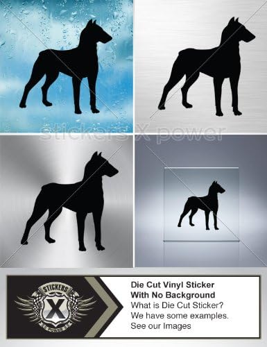 Decals Sticker Dog Guard Car Window Wall Art Decor Garage Door Laptop Roommates Mobile Size: 4 X 3.9 Inches Black