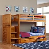 Honey Mission Staircase Bunk Bed Twin/Twin with 3 Drawer Storage