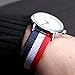 20mm Blue & White Army Nylon Sport Watch Band Straps for Men Women WB2017