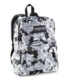 JanSport Classic SuperBreak Backpack, White/Black Passion Flower