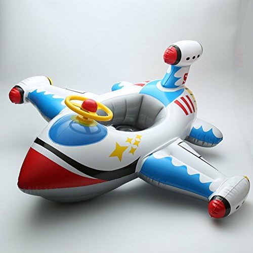 Sweetswim Inflatable Airplane Jumbo Jet Baby Swimming Spaceship Float Seat for Children Age 3 and Up