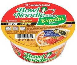 Nong Shim Bowl Noodle, Kimchi, 3.03-Ounce Bowls (Pack of 12)