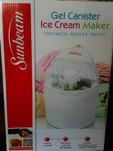 Sunbeam GC8101-WN 1-quart Gel Canister Ice Cream Maker - White