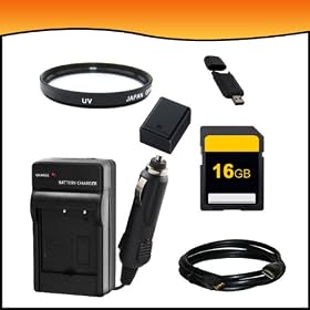 Battery and Charger Bundle Accessory Kit for Canon VIXIA HF M50, HF M500, HF M52 Full HD Camcorders includes (BP-727 High Capacity Intelligent Replacement Battery Pack, BP-727 Charger, 16GB SD Memory Card, HDMI Cable, USB Card Reader/Writer, UV - Ultra Violet Filter)