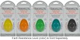 Isokinetics Inc. Hand Exercise Squeeze Ball - Egg Shaped - 5 Resistance Levels - Sold Separately