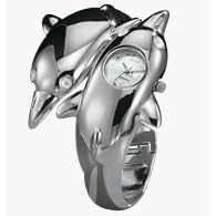 Avon Mother-of-Pearl Dolphin Bypass Bangle Watch