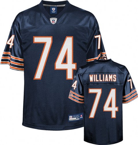 Chris Williams Jersey: Reebok Navy Replica #74 Chicago Bears Jersey